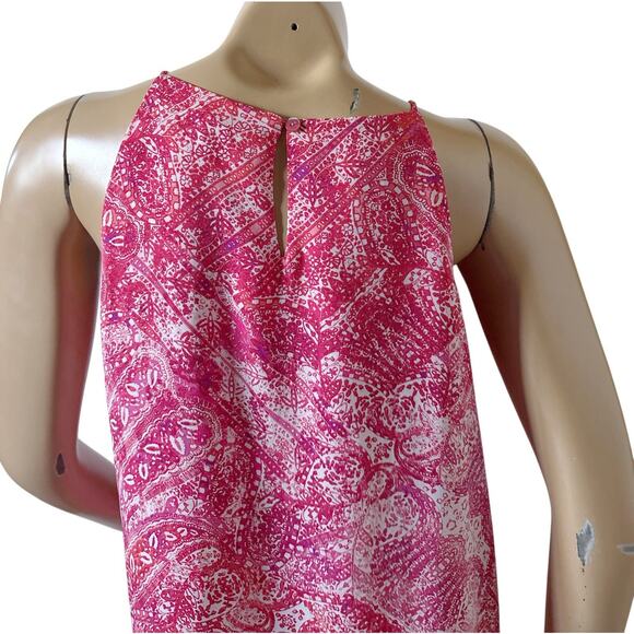 VIOLET & CLAIRE Womens Size Medium Sleeveless Boho Print Pleated Tank Top Shirt - Picture 6 of 8